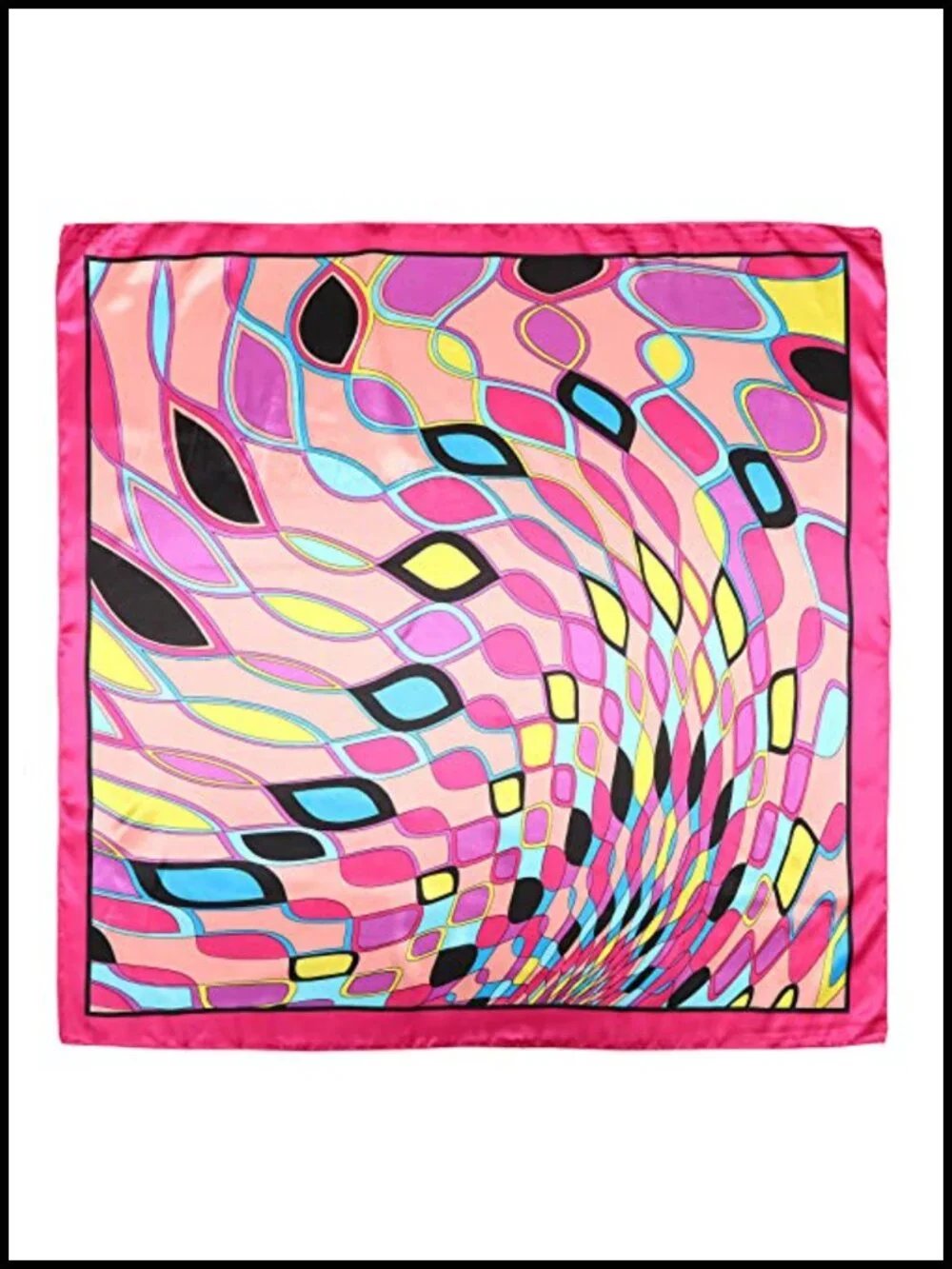 35x35 Large Satin Square Head Scarf - 2 Pack Silk Like Floral Hair Bandana